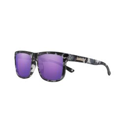 Suncloud Quiver Sunglasses Polarized in Matte Ice Tortoise with Purple Mirror